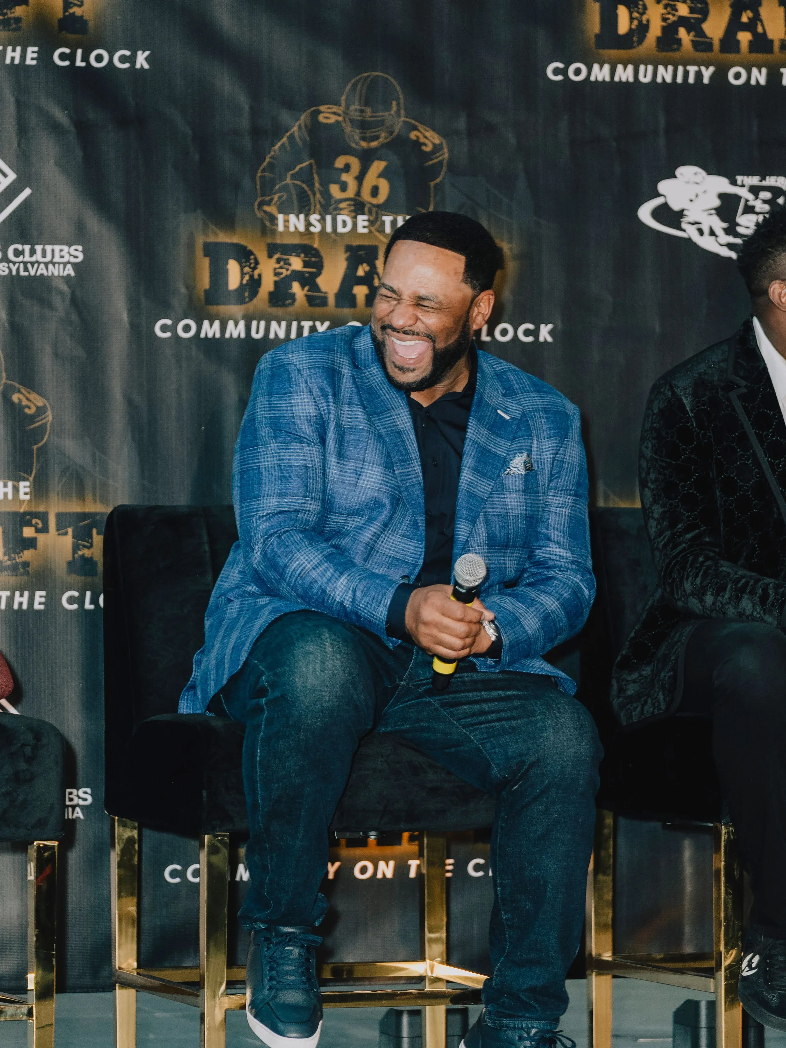 Jerome Bettis on stage at the foundation's gala